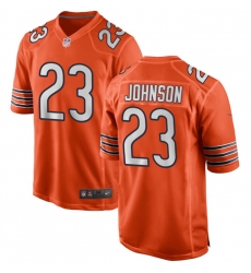 Men Chicago Bears 23 Roschon Johnson Orange Stitched Game Jersey Men Chicago Bears 23 Roschon Johnson Orange Stitched Game Jersey