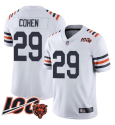 Men Chicago Bears 29 Tarik Cohen White 100th Season Limited Football Jersey Men Chicago Bears 29 Tarik Cohen White 100th Season Limited Football Jersey