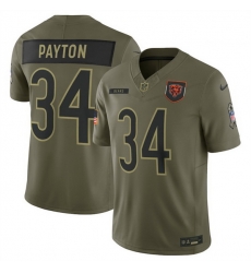 Men Chicago Bears 34 Walter Payton Olive 2025 Salute to Service Limited Stitched Football Jersey Men Chicago Bears 34 Walter Payton Olive 2025 Salute to Service Limited Stitched Football Jersey