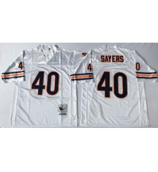 Men Chicago Bears 40 Gale Sayers White M&N Road Throwback Jersey Men Chicago Bears 40 Gale Sayers White M&N Road Throwback Jersey