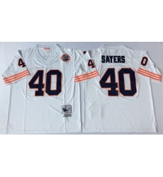 Men Chicago Bears 40 Gale Sayers White M&N Throwback Jersey Men Chicago Bears 40 Gale Sayers White M&N Throwback Jersey
