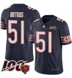 Men Chicago Bears 51 Dick Butkus Navy Blue Team Color 100th Season Limited Football Jersey Men Chicago Bears 51 Dick Butkus Navy Blue Team Color 100th Season Limited Football Jersey