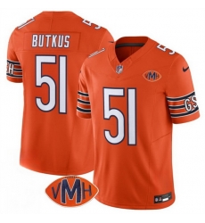Men Chicago Bears 51 Dick Butkus Orange 2025 F U S E With VMH Patch Vapor Untouchable Limited Stitched Football Jersey Men Chicago Bears 51 Dick Butkus Orange 2025 F U S E With VMH Patch Vapor Untouchable Limited Stitched Football Jersey