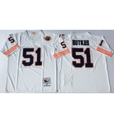 Men Chicago Bears 51 Dick Butkus White M&N Throwback Jersey Men Chicago Bears 51 Dick Butkus White M&N Throwback Jersey