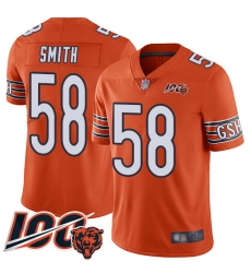 Men Chicago Bears 58 Roquan Smith Orange Alternate 100th Season Limited Football Jersey Men Chicago Bears 58 Roquan Smith Orange Alternate 100th Season Limited Football Jersey