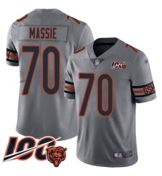 Men Chicago Bears 70 Bobby Massie Limited Silver Inverted Legend 100th Season Football Jersey Men Chicago Bears 70 Bobby Massie Limited Silver Inverted Legend 100th Season Football Jersey