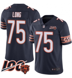 Men Chicago Bears 75 Kyle Long Navy Blue Team Color 100th Season Limited Football Jersey Men Chicago Bears 75 Kyle Long Navy Blue Team Color 100th Season Limited Football Jersey