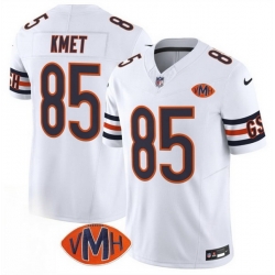 Men Chicago Bears 85 Cole Kmet White 2025 F U S E  With VMH Patch Vapor Untouchable Limited Stitched Football Jersey