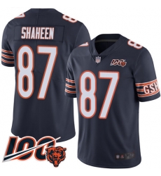 Men Chicago Bears 87 Adam Shaheen Navy Blue Team Color 100th Season Limited Football Jersey Men Chicago Bears 87 Adam Shaheen Navy Blue Team Color 100th Season Limited Football Jersey