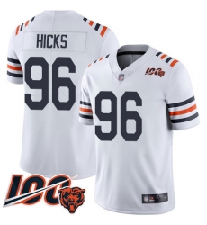 Men Chicago Bears 96 Akiem Hicks White 100th Season Limited Football Jersey Men Chicago Bears 96 Akiem Hicks White 100th Season Limited Football Jersey