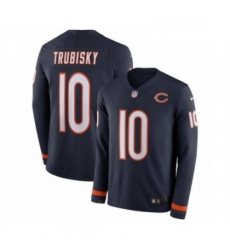 Mens Nike Chicago Bears 10 Mitchell Trubisky Limited Navy Blue Therma Long Sleeve NFL Jersey Mens Nike Chicago Bears 10 Mitchell Trubisky Limited Navy Blue Therma Long Sleeve NFL Jersey
