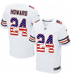 Mens Nike Chicago Bears 24 Jordan Howard Elite White Road USA Flag Fashion NFL Jersey Mens Nike Chicago Bears 24 Jordan Howard Elite White Road USA Flag Fashion NFL Jersey