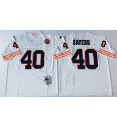 Mitchell Ness Bears #40 Gale Sayers Throwback Mens White Throwback Stitched NFL Jerseys Mitchell Ness Bears #40 Gale Sayers Throwback Mens White Throwback Stitched NFL Jerseys