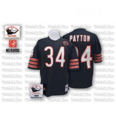 Mitchell and Ness Chicago Bears 34 Walter Payton Blue Team Color Big Number With Bear Patch Authentic Throwback NFL Jersey Mitchell and Ness Chicago Bears 34 Walter Payton Blue Team Color Big Number With Bear Patch Authentic Throwback NFL Jersey