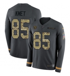 Nike Bears 85 Cole Kmet Anthracite Salute to Service Men Stitched NFL Limited Therma Long Sleeve Jersey Nike Bears 85 Cole Kmet Anthracite Salute to Service Men Stitched NFL Limited Therma Long Sleeve Jersey