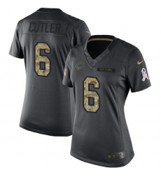Nike Bears #6 Jay Cutler Black Womens Stitched NFL Limited 2016 Salute to Service Jersey Nike Bears #6 Jay Cutler Black Womens Stitched NFL Limited 2016 Salute to Service Jersey