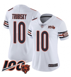 Women Chicago Bears 10 Mitchell Trubisky White Vapor Untouchable Limited Player 100th Season Football Jersey Women Chicago Bears 10 Mitchell Trubisky White Vapor Untouchable Limited Player 100th Season Football Jersey