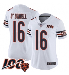 Women Chicago Bears 16 Pat ODonnell White Vapor Untouchable Limited Player 100th Season Football Jersey Women Chicago Bears 16 Pat ODonnell White Vapor Untouchable Limited Player 100th Season Football Jersey