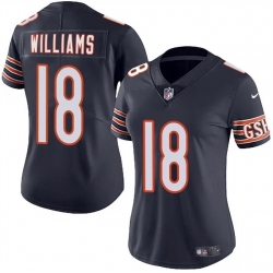Women Chicago Bears 18 Caleb Williams Navy 2024 Draft Vapor Stitched Jersey
