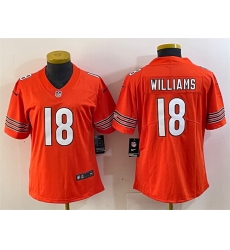 Women Chicago Bears 18 Caleb Williams Orange 2024 Draft Vapor Stitched Jersey Women Chicago Bears 18 Caleb Williams Orange 2024 Draft Vapor Stitched Jersey