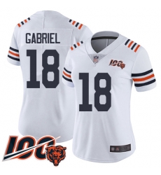Women Chicago Bears 18 Taylor Gabriel White 100th Season Limited Football Jersey Women Chicago Bears 18 Taylor Gabriel White 100th Season Limited Football Jersey