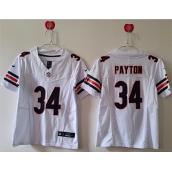 Women Chicago Bears 34 Walter Payton White 2024 F U S E Vapor Stitched Jersey 
