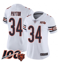Women Chicago Bears 34 Walter Payton White Vapor Untouchable Limited Player 100th Season Football Jersey Women Chicago Bears 34 Walter Payton White Vapor Untouchable Limited Player 100th Season Football Jersey