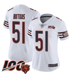 Women Chicago Bears 51 Dick Butkus White Vapor Untouchable Limited Player 100th Season Football Jersey Women Chicago Bears 51 Dick Butkus White Vapor Untouchable Limited Player 100th Season Football Jersey