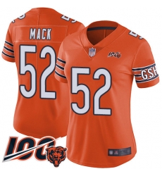 Women Chicago Bears 52 Khalil Mack Orange Alternate 100th Season Limited Football Jersey Women Chicago Bears 52 Khalil Mack Orange Alternate 100th Season Limited Football Jersey