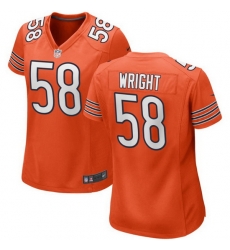 Women Chicago Bears 58 Darnell Wright Orange Stitched Game Jersey Women Chicago Bears 58 Darnell Wright Orange Stitched Game Jersey