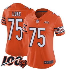 Women Chicago Bears 75 Kyle Long Orange Alternate 100th Season Limited Football Jersey Women Chicago Bears 75 Kyle Long Orange Alternate 100th Season Limited Football Jersey