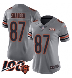 Women Chicago Bears 87 Adam Shaheen Limited Silver Inverted Legend 100th Season Football Jersey Women Chicago Bears 87 Adam Shaheen Limited Silver Inverted Legend 100th Season Football Jersey