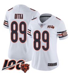 Women Chicago Bears 89 Mike Ditka White Vapor Untouchable Limited Player 100th Season Football Jersey Women Chicago Bears 89 Mike Ditka White Vapor Untouchable Limited Player 100th Season Football Jersey