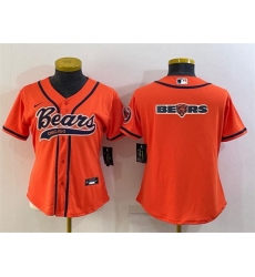 Women Chicago Bears Orange Team Big Logo With Patch Cool Base Stitched Baseball Jersey Women Chicago Bears Orange Team Big Logo With Patch Cool Base Stitched Baseball Jersey