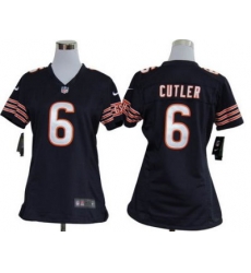 Women Nike Chicago Bears 6# Jay Cutler Blue Jersey Women Nike Chicago Bears 6# Jay Cutler Blue Jersey