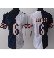 Women Nike Chicago Bears 6 Jay Cutler Blue White Split NFL Jerseys Women Nike Chicago Bears 6 Jay Cutler Blue White Split NFL Jerseys