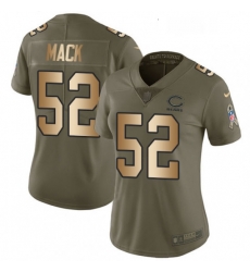Womens Nike Chicago Bears 52 Khalil Mack Limited Olive Gold 2017 Salute to Service NFL Jersey Womens Nike Chicago Bears 52 Khalil Mack Limited Olive Gold 2017 Salute to Service NFL Jersey