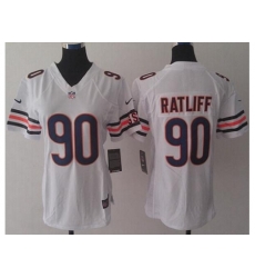 Women's Nike Chicago Bears #90 Jeremiah Ratliff White Stitched NFL Limited Jersey Women's Nike Chicago Bears #90 Jeremiah Ratliff White Stitched NFL Limited Jersey