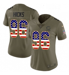 Womens Nike Chicago Bears 96 Akiem Hicks Limited OliveUSA Flag Salute to Service NFL Jersey Womens Nike Chicago Bears 96 Akiem Hicks Limited OliveUSA Flag Salute to Service NFL Jersey