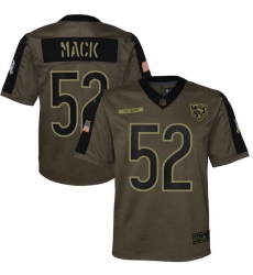 Youth Chicago Bears Khalil Mack Nike Olive 2021 Salute To Service Game Jersey Youth Chicago Bears Khalil Mack Nike Olive 2021 Salute To Service Game Jersey