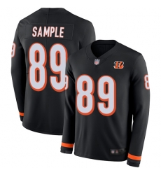 Bengals 89 Drew Sample Black Team Color Men Stitched Football Limited Therma Long Sleeve Jersey Bengals 89 Drew Sample Black Team Color Men Stitched Football Limited Therma Long Sleeve Jersey