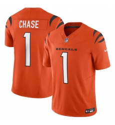 Men Cincinnati Bengals 1 Ja Marr Chase Orange 2023 F.U.S.E. Vapor Untouchable Limited Stitched Jersey Men Cincinnati Bengals 1 Ja Marr Chase Orange 2023 F.U.S.E. Vapor Untouchable Limited Stitched Jersey