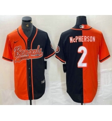 Men Cincinnati Bengals 2 Evan McPherson Orange Black Two Tone Cool Base Stitched Baseball Jersey Men Cincinnati Bengals 2 Evan McPherson Orange Black Two Tone Cool Base Stitched Baseball Jersey