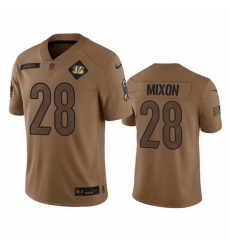 Men Cincinnati Bengals 28 Joe Mixon 2023 Brown Salute To Service Limited Stitched Jersey Men Cincinnati Bengals 28 Joe Mixon 2023 Brown Salute To Service Limited Stitched Jersey
