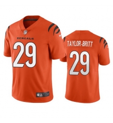 Men Cincinnati Bengals 29 Cam Taylor Britt Orange Vapor Limited Stitched Football Jersey Men Cincinnati Bengals 29 Cam Taylor Britt Orange Vapor Limited Stitched Football Jersey