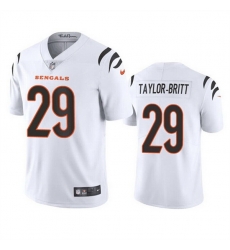 Men Cincinnati Bengals 29 Cam Taylor Britt White Vapor Limited Stitched Football Jersey Men Cincinnati Bengals 29 Cam Taylor Britt White Vapor Limited Stitched Football Jersey