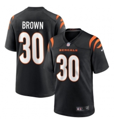 Men Cincinnati Bengals 30 Chase Brown Black Stitched Game Jersey Men Cincinnati Bengals 30 Chase Brown Black Stitched Game Jersey