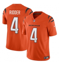 Men Cincinnati Bengals 4 Desmond Ridder Orange 2025 F U S E Vapor Untouchable Limited Stitched Football Jersey Men Cincinnati Bengals 4 Desmond Ridder Orange 2025 F U S E Vapor Untouchable Limited Stitched Football Jersey