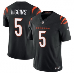 Men Cincinnati Bengals 5 Tee Higgins Black F U S E  Vapor Untouchable Limited Stitched Jersey