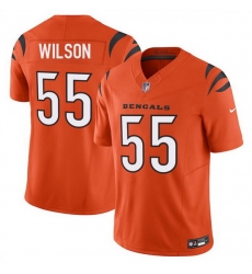 Men Cincinnati Bengals 55 Logan Wilson Orange 2025 F U S E  Vapor Untouchable Limited Stitched Football Jersey